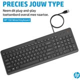 HP - 150 - Bedraad Toetsenbord - Zwart - QWERTY Indeling - 1 Meter Snoerlengte
