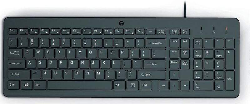 HP - 150 - Bedraad Toetsenbord - Zwart - QWERTY Indeling - 1 Meter Snoerlengte
