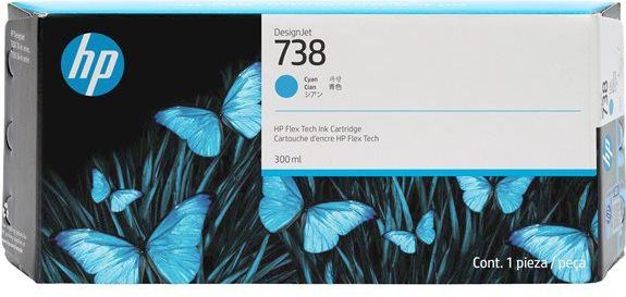 HP - 738 - Inktcartridge - Cyaan - 300 ml - Flex Tech