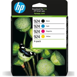 HP 923/924 Inktcartridges - 4 Stuks - Zwart + Kleur - Voor OfficeJet Pro