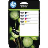 HP Inktcartridge 6c400ne 937 - Zwart + 3 Kleuren - 4 Stuks