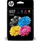 HP Inktcartridge 6c400ne 937 - Zwart + 3 Kleuren - 4 Stuks