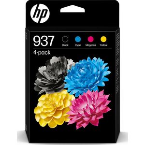 HP Inktcartridge 6c400ne 937 - Zwart + 3 Kleuren - 4 Stuks