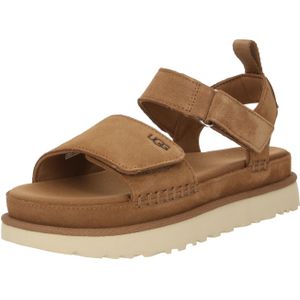 Ugg, Schoenen, Dames, Beige, 36 EU, Suède, Beige Platform Sandaal met Enkelband