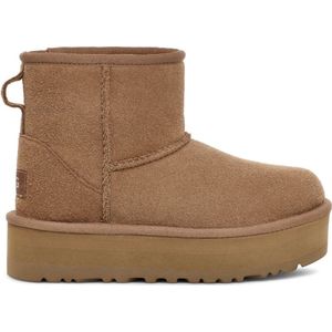 UGG - Classic Mini Platform - Enkellaarsjes - Bruin - Leer