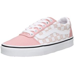 Vans Ward Canvas Sneaker voor dames, Vans Logo Check Roze Wit, 36 EU