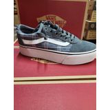 Vans - Ward Platform - Sneakers - Dark Slate - Suède en Textiel