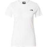 The North Face - Dames t-shirts - W SS Simple Dome Slim Tee TNF White voor Dames van Katoen - Maat M - Wit