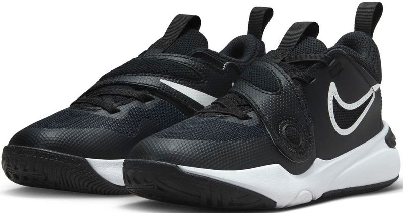 Nike - Team Hustle D 11 - Basketbalschoenen - Zwart - Leer/Synthetisch