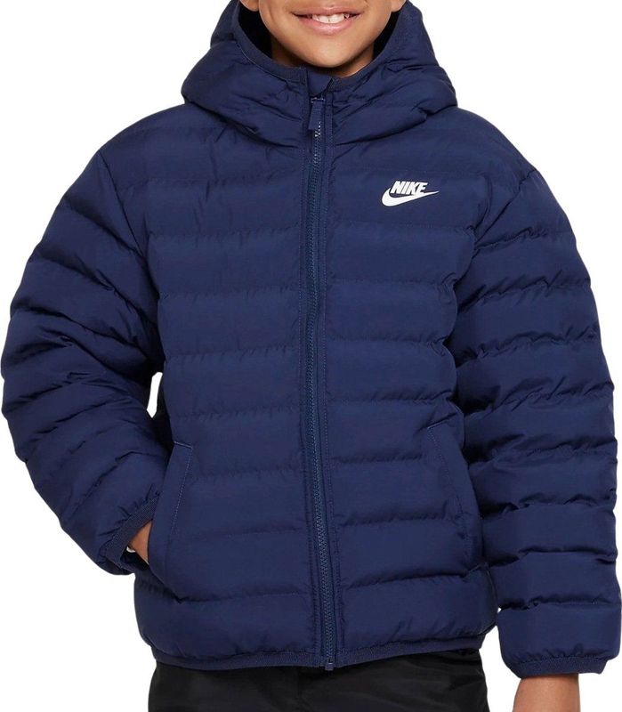 Nike Lightweight Synthetic Fill ruimvallend kinderjack met capuchon - Blauw