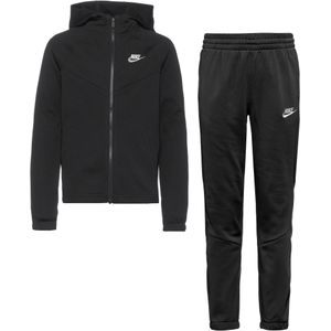 Nike - Sportswear Poly - Trainingspak - Zwart Wit - Full-Zip Hooded Kids