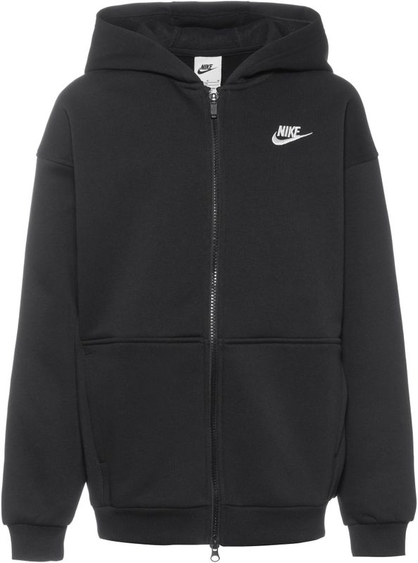 Nike Club Oversized Fleece Sweatjacke Mädchen in schwarz, Größe: S