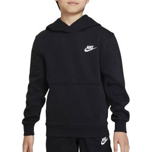 NIKE K NSW CLUB FLC HDY LBR Unisex Sporttrui - Zwart - Wit