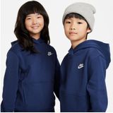 NIKE K NSW CLUB FLC HDY LBR Unisex Sporttrui - Navy - Wit