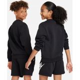 NIKE K NSW CLUB FLC CREW LS LBR Unisex Sporttrui - Zwart - Wit - Maat XS