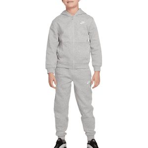 Nike Sportswear Club Fleece Trainingspak Full-Zip Hooded Kids Lichtgrijs Wit