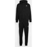 NIKE NK CLUB FLC GX HD TRK SUIT Heren Trainingspak Zwart Wit