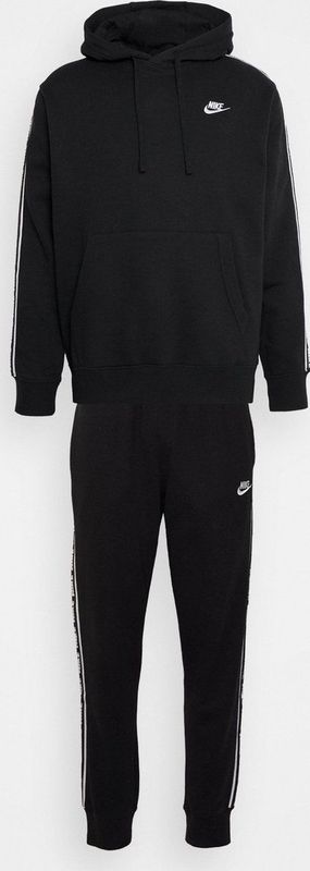 NIKE NK CLUB FLC GX HD TRK SUIT Heren Trainingspak Zwart Wit