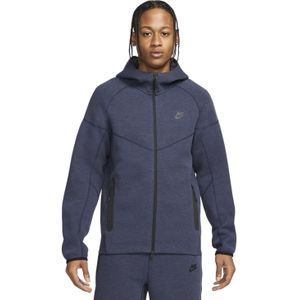 Nike - Tech Fleece Zip Hoodie - Heren Jasje - Blauw - Katoen - Lichtgewicht Sweatshirt