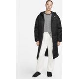 Nike - Lange Dons Parka Jas - Zwart - Dames - 100% Polyester