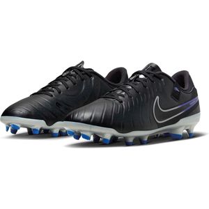 NIKE Legend 10 Academy FG/MG, lage man, zwart/blauw (Black Chrome Hyper Royal), 36.5 EU