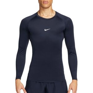Nike Pro Dri-FIT strakke fitnesstop met lange mouwen voor heren - Blauw