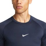 Nike FB7932-451 M NP DF Tight Top SS shirt met lange mouwen heren obsidiaan/zwart maat L