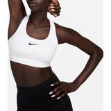 Nike swoosh medium support sport bh in de kleur wit.