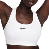 Nike swoosh medium support sport bh in de kleur wit.