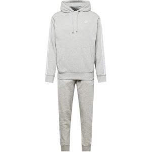 Nike Club Fleece Trainingspak Hooded Lichtgrijs Wit