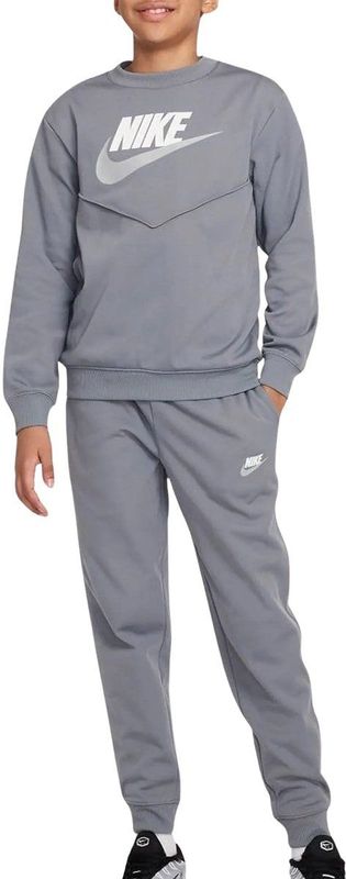 Nike - Sportswear Big Logo Crew - Trainingspak - Grijsblauw Wit - 100% Polyester