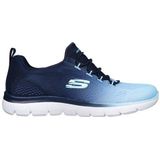 Skechers 149536 NVY Sneakers voor dames, Navy Lichtblauwe Mesh Trim, 38 EU