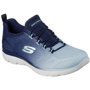 Skechers 149536 NVY Sneakers voor dames, Navy Lichtblauwe Mesh Trim, 41 EU