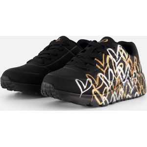 Skechers Plateausneaker »Skechers x JGoldcrown: Uno Lite - Metallic Love«, Schnürschuh, Keilsneaker mit Herzchen im Metallic Look bedruckt