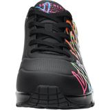 Vrijetijdsschoen - Zwart/Multicolor - Veterschoen met Hartjes-Print