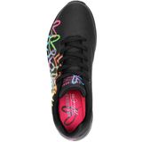 Vrijetijdsschoen - Zwart/Multicolor - Veterschoen met Hartjes-Print