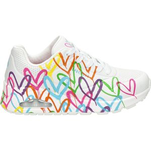 Skechers Sneaker "UNO - HIGHLIGHT LOVE", Freizeitschuh, Halbschuh, Schnürschuh mit Herzchen-Print