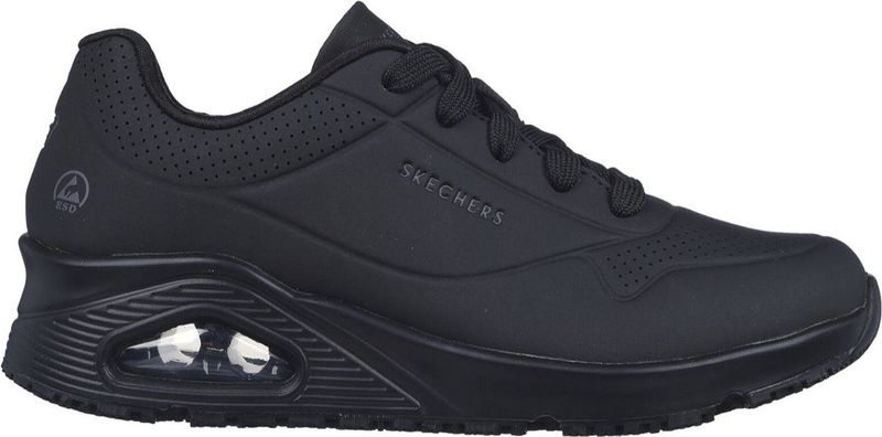 Skechers Uno SR - Sneakers - Zwart - Imitatieleer - Slip Resistant Zool