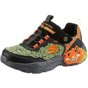 Skechers Bkor 400615l Sneakers voor jongens, textiel, zwart, synthetisch, oranje, groen, TR, 30 EU