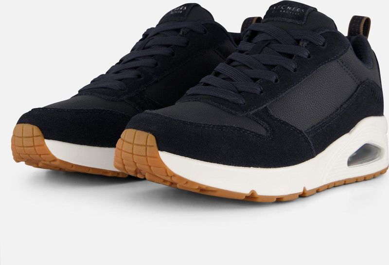 Veterschoenen - Navy - Textiel - Luchtkamerzool