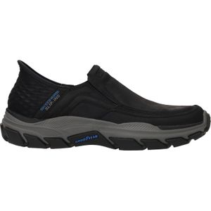 Skechers - Respected - Heren Instappers - Zwart - Textiel