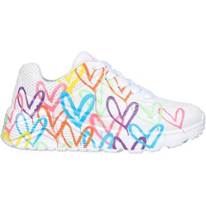 Skechers Uno Lite - Spread The Love Meisjes Sneakers - Wit/Paars - Maat 28