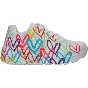 Skechers Uno Lite - Spread The Love Meisjes Sneakers - Wit/Mutlicolour - Maat 36