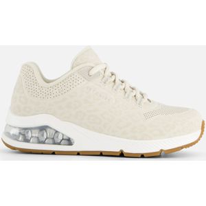 Skechers Uno 2-in-kat-Neato Sneaker voor dames, Gebroken witte tonale luipaardprint Durabuck Mesh, 38 EU