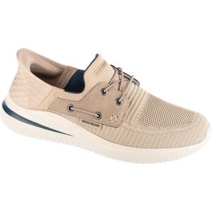 Skechers Heren Delson 3.0-Roth Low Profile Bungee Lace Slip-Ins - Taupe