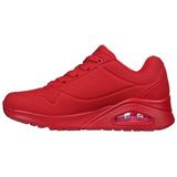 Skechers Uno druipend in liefde voor dames Sneaker, Rood Met Roze Gedrukt Duraleather Rood Mesh, 38 EU