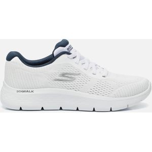 Skechers Go Walk Flex Remark, instapschoenen voor heren, Textiel in wit en marineblauw, 45 EU
