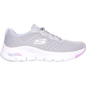 Skechers 149722 Gymt Sneakers voor dames, Grijze Mesh Lavendel Lichtblauwe Trim, 40 EU