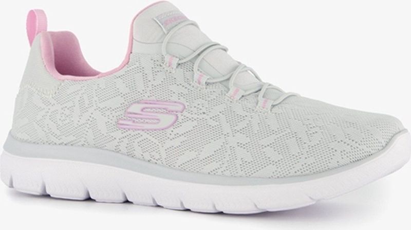 Skechers Dames Summits Good Taste Sneaker, Lichtgrijze mesh lavendel trim, 37 EU