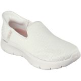 Skechers Instapper Hands-Free Slip-Ins Go Walk Flez Relish 124963/OFWT Wit Machine Washable